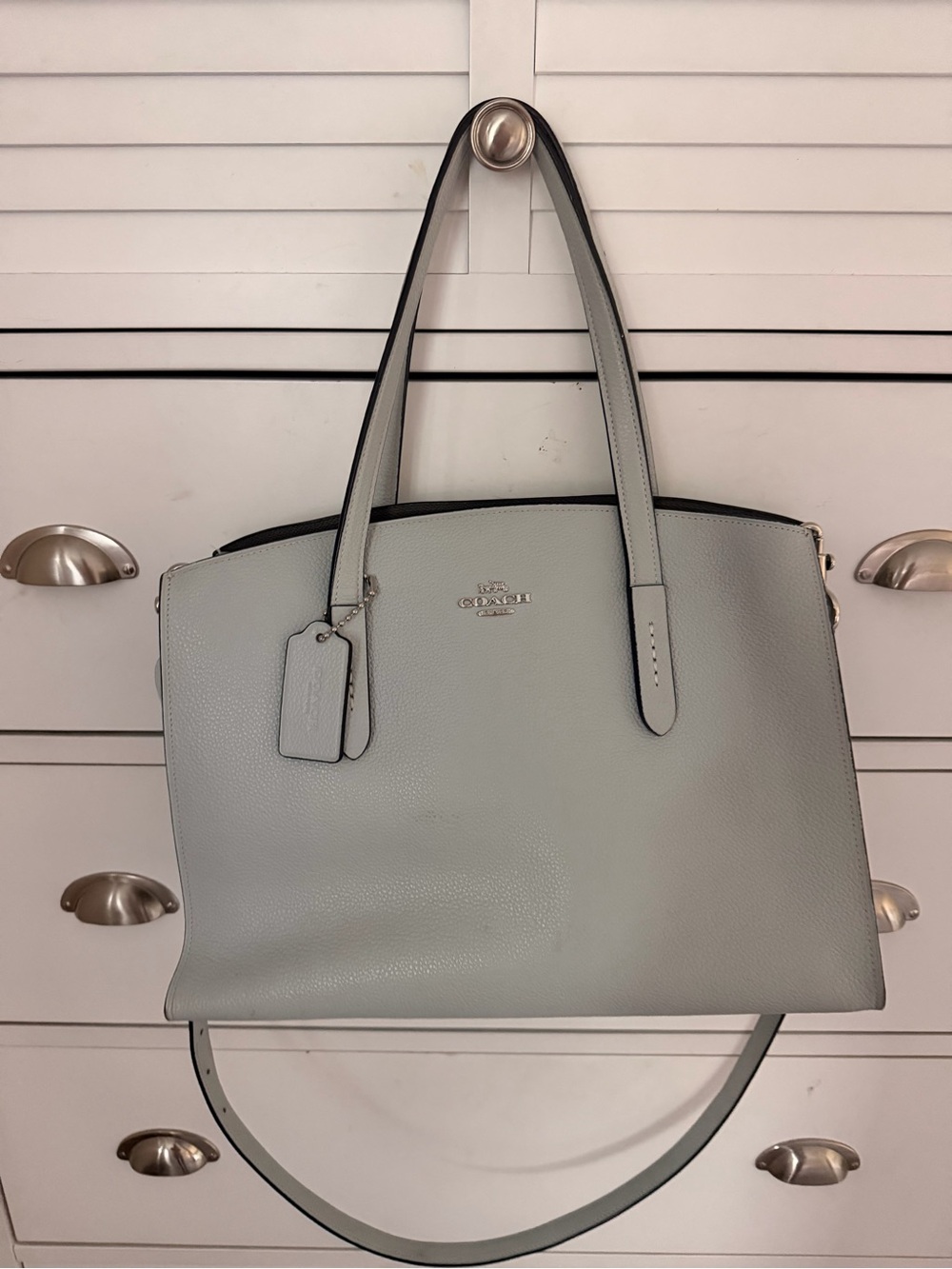 Coach blue Pebbled Leather Tote